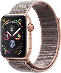 Image of Apple Watch Series 4 44 mm aluminium goud met geweven sportbandje [wifi + cellular] roségoud (Refurbished)