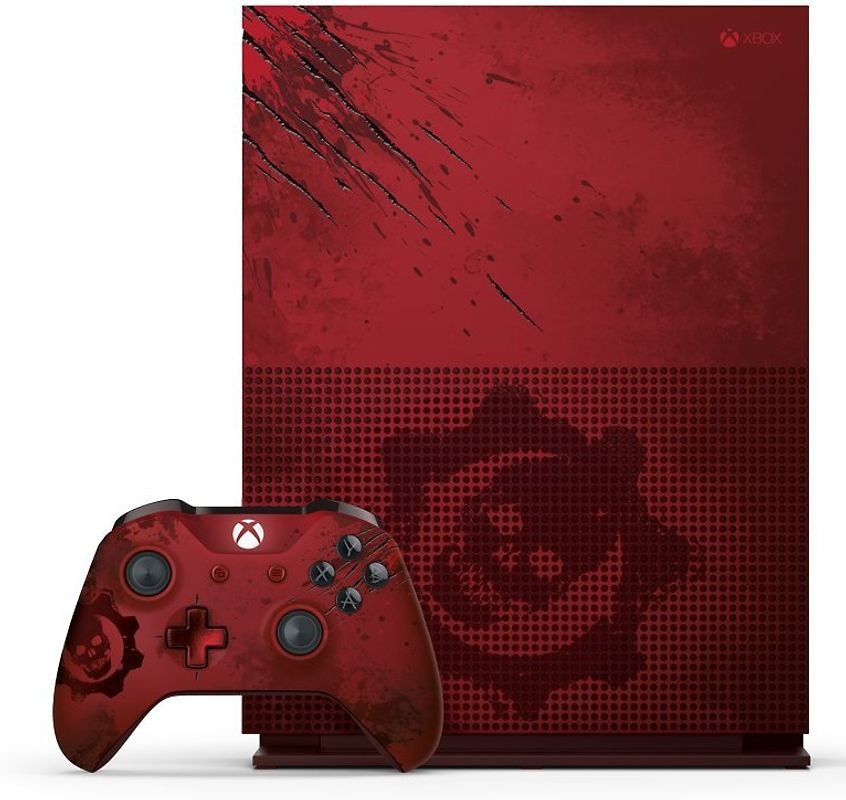 Rebuy Xbox One S 2TB [Gears of War Edition incl. Limited Crimson Omen draadloze controller, verticale standaard, zonder spel] ... aanbieding