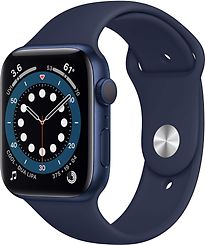 Apple Watch Series 6 44 mm boîter aluminium bleu et bracelet sport marine intense [Wi-Fi]