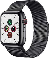 Apple Watch Series 5 44 mm Cassa in Acciaio Inossidabile nero siderale con Loop in Maglia Milanese color nero siderale [WiFi + cellulare]