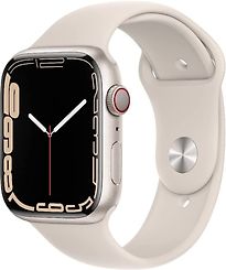 Image of Apple Watch Series 7 45 mm kast van poolster aluminium met poolster sportbandje [wifi + cellular] (Refurbished)