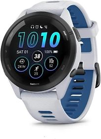 Garmin Forerunner 265S 46 Mm Blanc/Noir Et Bracelet En Silicone Bleu/Blanc