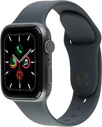 Image of Apple Watch Series 5 40 mm aluminium kast space grey op sportbandje zwart [wifi] (Refurbished)