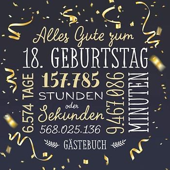 Alles Gute zum 18. Geburtstag Gästebuch Deko zur Feier vom 18