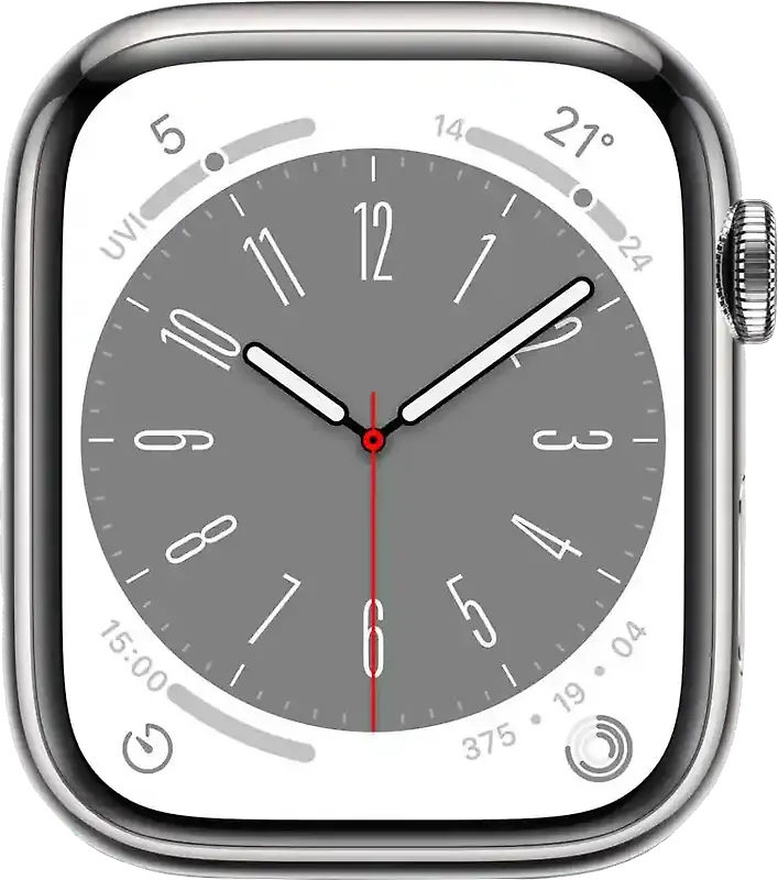 Apple Watch Series 8 41 mm Edelstahlgehäuse silber [Wi-Fi + Cellular]