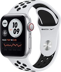 Image of Apple Watch Nike SE 40 mm kast van zilver aluminium met zilver/zwart sportbandje van Nike [wifi + cellular] (Refurbished)