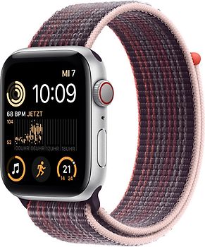 Achat reconditionné Apple Watch SE 2022 44 mm Boîtier en aluminium argent  avec Bracelet Boucle Sport baie de sureau [Wi-Fi + Cellulaire]| rebuy.Fr