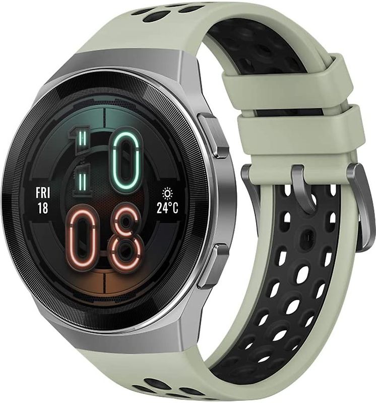 Rebuy Huawei Watch GT 2e 46 mm zilver met siliconenarmband groen aanbieding