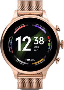 Fossil FTW6082 42 mm oro rosa con Loop in maglia milanese oro [Wi-Fi, 6. Generation]