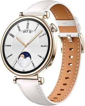 Compra Huawei Watch GT 4 41 mm oro con cinturino di pelle bianco