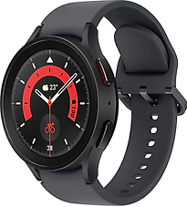 Image of Samsung Galaxy Watch5 Pro 45 mm horlogekast van Black Titanium op Graphite Sport Band M/L [Wi-Fi] (Refurbished)