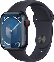 Apple Watch Series 9 Cassa in Alluminio 41 mm color Mezzanotte con Cinturino Sport M/L Mezzanotte [Wi-Fi + Cellulare]
