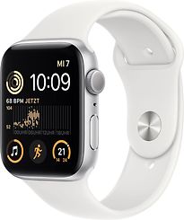 Apple Watch SE 2022 44 mm Cassa in alluminio colore argento con Cinturino Sport bianco [Wi-Fi]