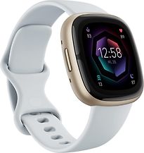 Fitbit Sense 2 40 mm color oro con cinturino sport blu nebbioso [Wi-Fi]