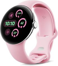 Google Pixel Watch 3 41 mm argent poli con Cinturino Sportivo quarzo rosa [Wi-Fi + 4G]