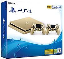 Sony PlayStation 4 slim 500 GB [incl. 2 draadloze controllers] goud - refurbished