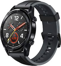 Image of Huawei Watch GT 46,5 mm zwart met siliconenarmband zwart (Refurbished)