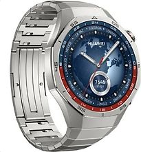 Huawei Watch Gt 5 Pro 46 Mm Bo�Tier Acier Inoxydable Argent Avec Bracelet En Titane Argent