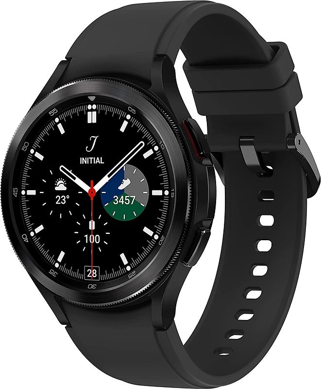 Rebuy Samsung Galaxy Watch4 Classic 42 mm Edelstahlgehäuse schwarz am Silikonarmband schwarz [Wi-Fi] aanbieding