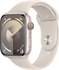 Image of Apple Watch Series 9 45 mm aluminium kast sterrenlicht op sportbandje S/M sterrenlicht [Wi-Fi + Cellular] (Refurbished)