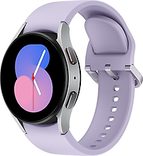 Image of Samsung Galaxy Watch5 40 mm horlogekast van Grey Aluminium op Purple Sport Band M/L [Wi-Fi] (Refurbished)