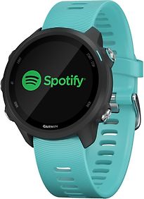 Garmin Forerunner 245 Music grijs met een aquamarijn siliconen polsband - refurbished