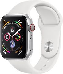 Image of Apple Watch Series 4 40 mm aluminium zilver met sportarmband [wifi + cellular] wit (Refurbished)