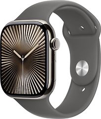 Apple Watch Series 10 46 mm Cassa in Titanio Naturale con Cinturino Sport M/L colore Grigio Pietra [Wi-Fi + Cellulare]