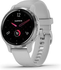 Image of Garmin Venu 2S 40 mm zilverkleurige rand van roestvrij staal met mist grey behuizing en siliconen polsband [wifi] (Refurbished)