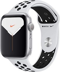 Image of Apple Watch Nike Series 5 44 mm aluminium kast zilver op sportbandje van Nike pure platinum/zwart [wifi] (Refurbished)