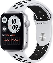Apple Watch Nike SE 44 mm Cassa in alluminio color argento con Cinturino Nike Sport platino/nero [Wi-Fi]
