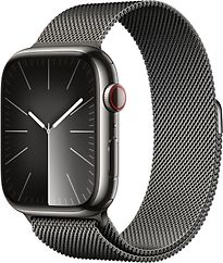Apple Watch Series 9 Cassa in Acciaio inossidabile 45 mm color Grafite con Loop in maglia milanese Grafite [Wi-Fi + Cellulare]