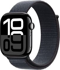 Apple Watch Series 10 46 mm Cassa in Alluminio Jet Black con Cinturino Sport Loop colore Inchiostro [Wi-Fi + Cellulare]
