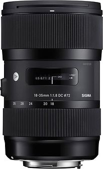 Image of Sigma A 18-35 mm F1.8 DC HSM 72 mm filter (geschikt voor Nikon F) zwart (Refurbished)