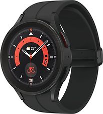 Image of Samsung Galaxy Watch5 Pro 45 mm horlogekast van Black Titanium op Graphite D-Buckle Sport Band M/L [Wi-Fi] (Refurbished)