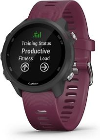 Garmin Forerunner 245 grijs met een merlot siliconen polsband - refurbished