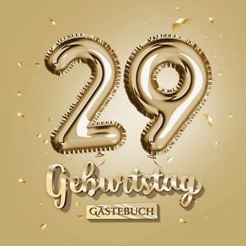 29 Geburtstag Gästebuch Gold Deko zum 29.Geburtstag 29 Jahre