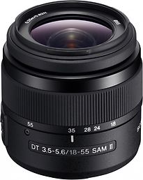 Fotocamera Sony DT 18-55 mm F3.5-5.6 SAM II Filtro 55 mm (compatibile con Sony A-mount) Nero