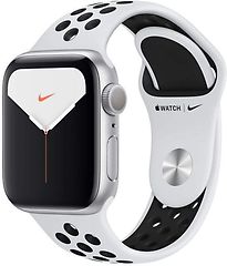 Image of Apple Watch Nike Series 5 40 mm aluminium kast zilver op sportbandje van Nike pure platinum/zwart [wifi] (Refurbished)