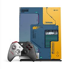 Image of Microsoft Xbox One X 1 TB [Cyberpunk 2077 Limited Edition incl. draadloze Controller] blauw geel (Refurbished)