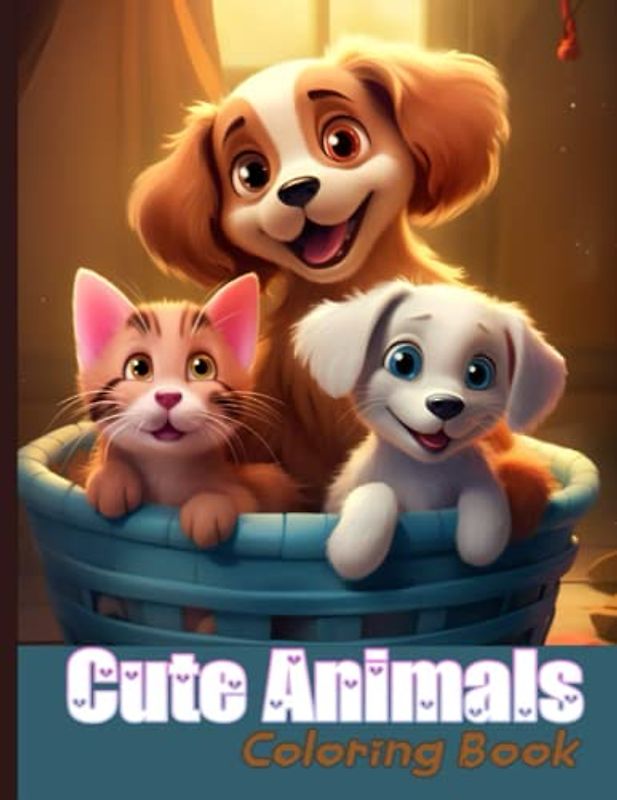 Cute Animals Coloring Book: Fun And Easy Coloring Pages in Cute Animals ...