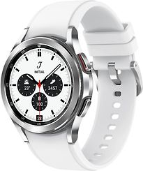 Samsung Galaxy Watch4 Classic 42 mm Cassa in Acciaio Inossidabile silver con Cinturino in Silicone bianco [WiFi + 4G]