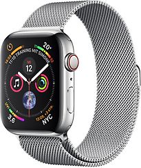 Apple Watch Serie 4 44 mm cassa in acciaio inossidabile argento am Bracciale milanese argento [Wi-Fi + Cellular]