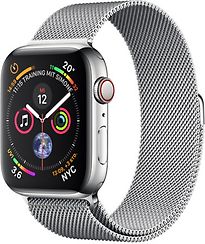 Apple Watch Serie 4 44 mm cassa in acciaio inossidabile argento am Bracciale milanese argento [Wi-Fi + Cellular]