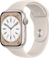 Image of Apple Watch Series 8 45 mm kast van sterrenlicht aluminium op beige geweven sportbandje [Wi-Fi] (Refurbished)