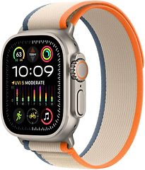 Apple Watch Ultra 2 Cassa in Titanio 49 mm color Argento con Trail Loop S/M Arancione/Beige [Wi-Fi + Cellulare]