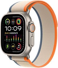 Apple Watch Ultra 2 Cassa in Titanio 49 mm color Naturale con Trail Loop S/M Arancione/Beige [WiFi + cellulare]