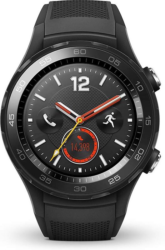 Rebuy Huawei Watch 2 45 mm met zwarte sportband [wifi + 4G] zwart aanbieding