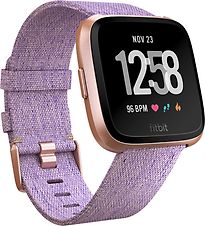 Fitbit Versa 34mm aluminio oro rosa con cinturino in stoffa lavanda [Wifi, Special Edition]