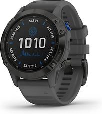 Garmin Fenix 6 47 Mm Noir Et Bracelet En Silicone Gris [Pro Solar Edition]